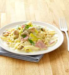 Tagliatelle se šunkou a žampióny