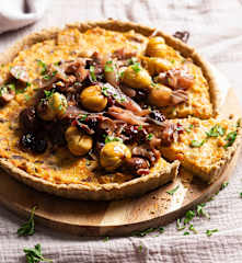 Maroni-Champignon-Tarte mit Cranberrys