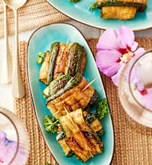 Dinkelhack-Zucchinipäckchen vom Grill