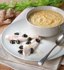 Minestra di miglio e filetti di gallinella