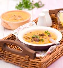 Gulasz z drobiowych serc i pieczarek