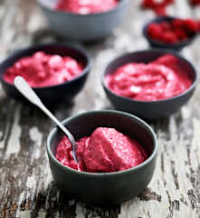 Iogurte gelado de framboesa