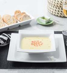 Sopa de calabaza con camarones y caviar