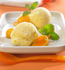 Gelato al latte e mango