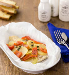 Baccalà con patate e peperoni alla maggiorana