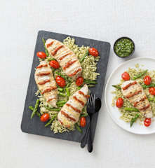 Caprese hasselback chicken