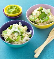 Risotto aux légumes verts et pesto revisité