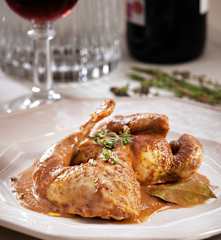 Perdices con salsa de chocolate