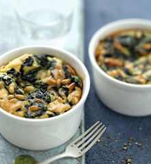 Clafoutis aux épinards et aux pignons