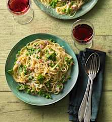 Spaghetti-Erbsen-Carbonara