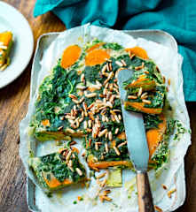 Tortilla de patates douces aux épinards