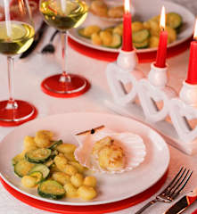 Gnocchi al mandarino con capesante e zucchine (senza glutine)