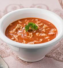 Creme de beterraba com laranja