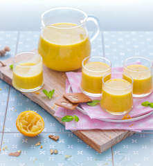 Smoothie menthe, mangue, vanille et citron bergamote