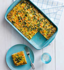 Feta, spinach and potato frittata