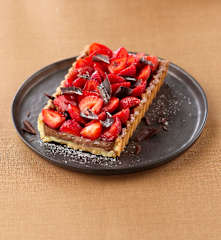 Tarte chocolat au lait et fraises