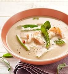 Velouté d'automne aux gambas