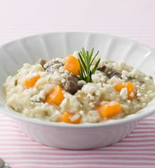 Risoto de abóbora e borrego