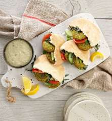 Baked Falafel with Jalapeño Tahini Sauce