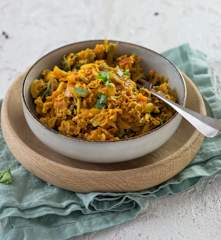 Kohlcurry mit Mandeln für Ungeduldige