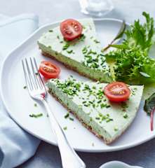 Tarta de queso cremoso con hierbas