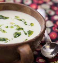 Creme de pupunha e queijo brie