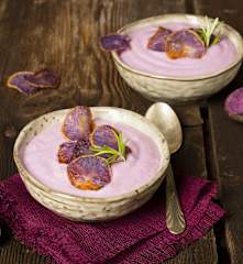 Lila Erdäpfelmousseline