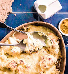 Gratin de chou-fleur, curry et lait de coco