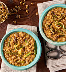 Green Lentil Risotto with Asparagus