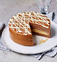 Caramel chocolate mousse cake (TM6, Kirsten Tibballs)