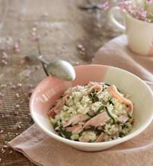 Risoto de espinafres e fiambre