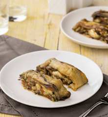 Sformato freddo di melanzane e formaggio