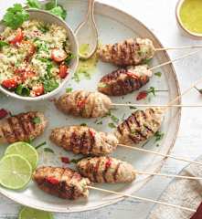 Pinchos de pollo con ensalada de cuscús