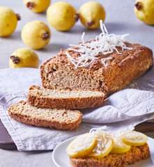 Bizcocho de guayaba y coco, vegano y sin gluten