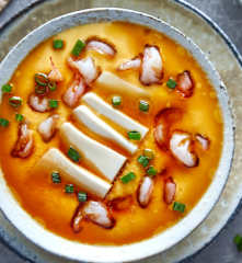 鸡蛋虾仁蒸豆腐