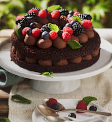 Tarta con crema de chocolate y batata