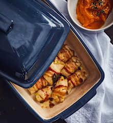 Involtini di pollo con purè di patate dolci