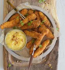 Pollo crocante con salsa de piña agridulce