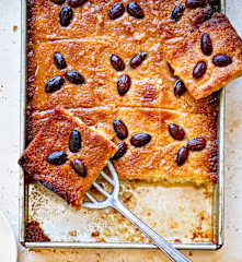 Kalb el louz (gâteau de semoule au sirop de fleur d’oranger)