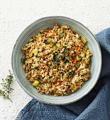 Riso basmati integrale con macinato magro e verdure