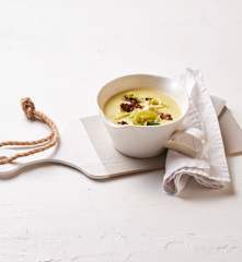 Porree-Hackfleisch-Suppe