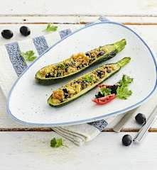 Zucchine ripiene tonno, olive e prezzemolo