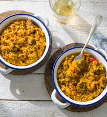 Reistopf mit Schweinefleisch