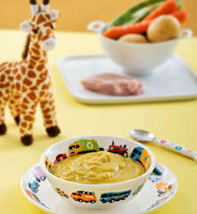 Patates, Yeşil Fasulye, Havuç ve Tavuk Püresi