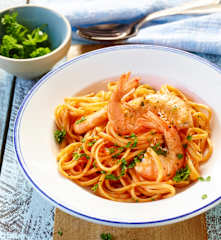 Linguine mit Garnelen
