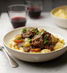 Slow-cooked Oxtail with Parmesan Polenta