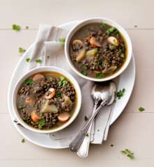 Soupe de lentilles vertes