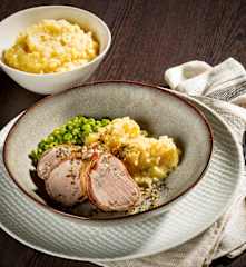 Schweinslungenbraten mit Erdäpfel-Sellerie-Stampf