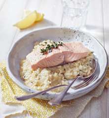 Lachs mit Zitronenrisotto