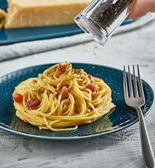 Spaghetti alla carbonara con Cottura Sottovuoto
